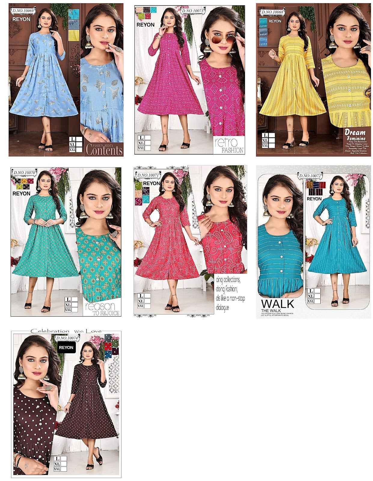 10068-10074 Mmc Reyon Anarkali Kurtis Manufacturer