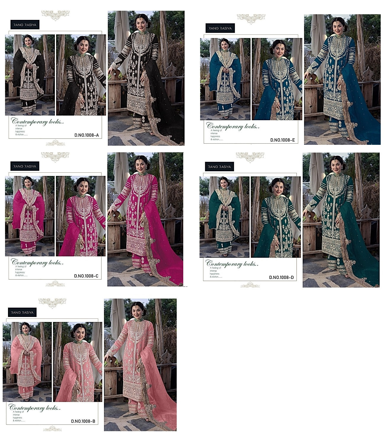 1008 Rang Rasiya Faux Georgette Pakistani Salwar Suits Wholesale Price