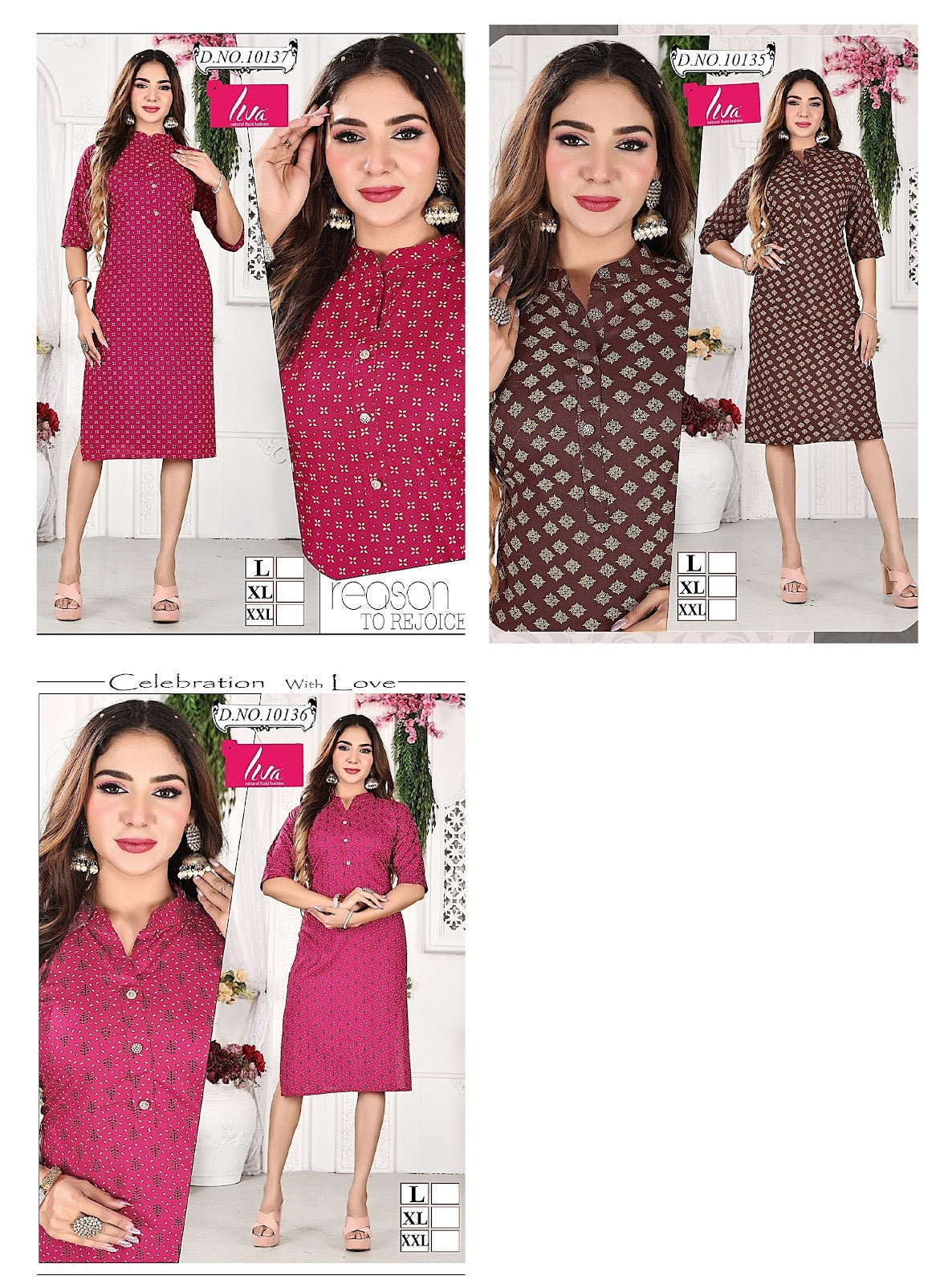 10135-37 Mmc Liva Knee Length Kurtis Supplier India