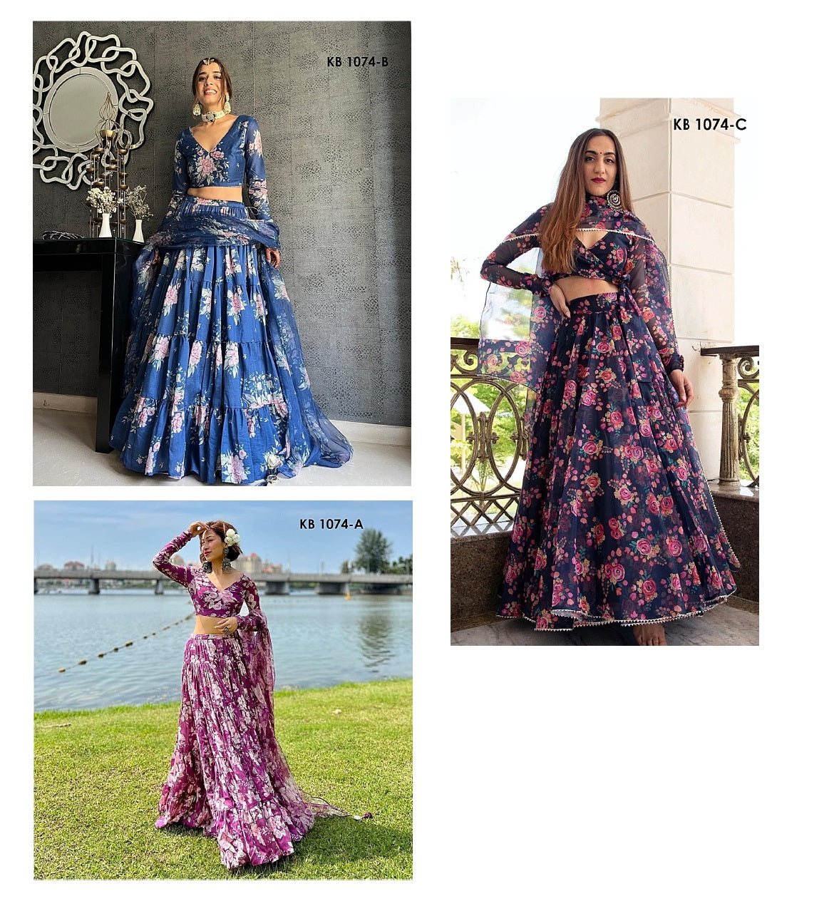 1074 Kb Series Organza Silk Lehenga Choli