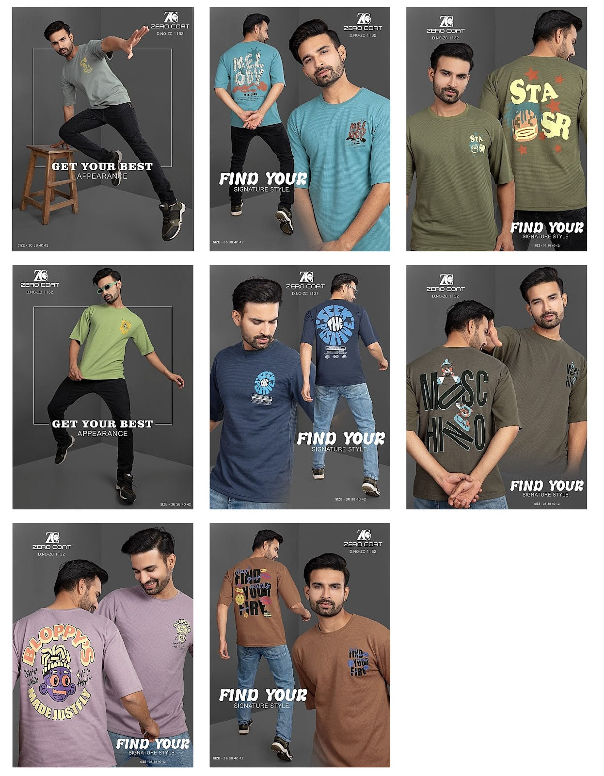 1132 Zero Coat Cotton Mens Tshirts – Kavya Style Plus