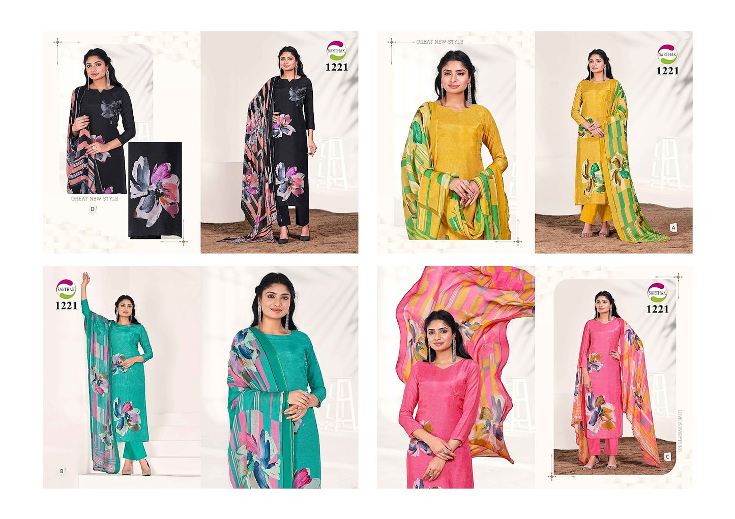 1221 Sarthak Prints Pure Viscose Pant Style Suits Supplier