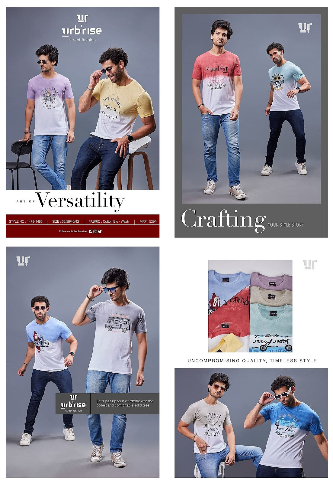 1478-1485 Urbanrise Combed Cotton Mens Tshirts