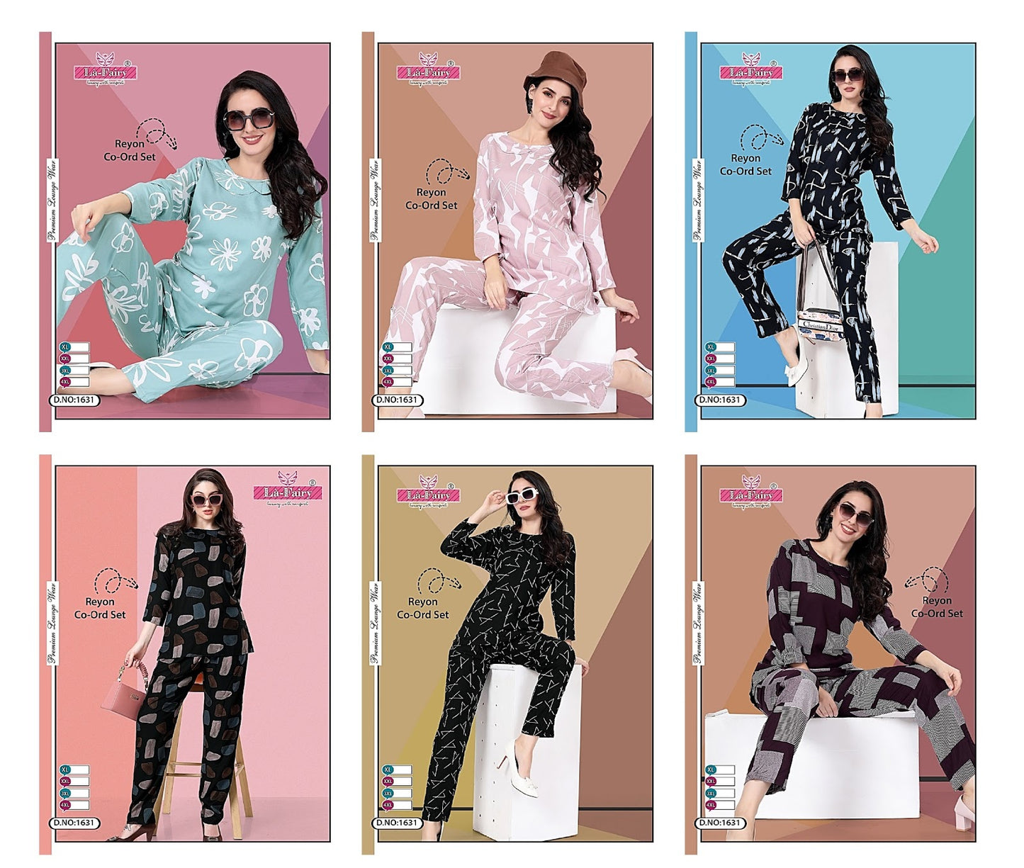 1631 La Fairy Rayon Co Ord Set Manufacturer Ahmedabad