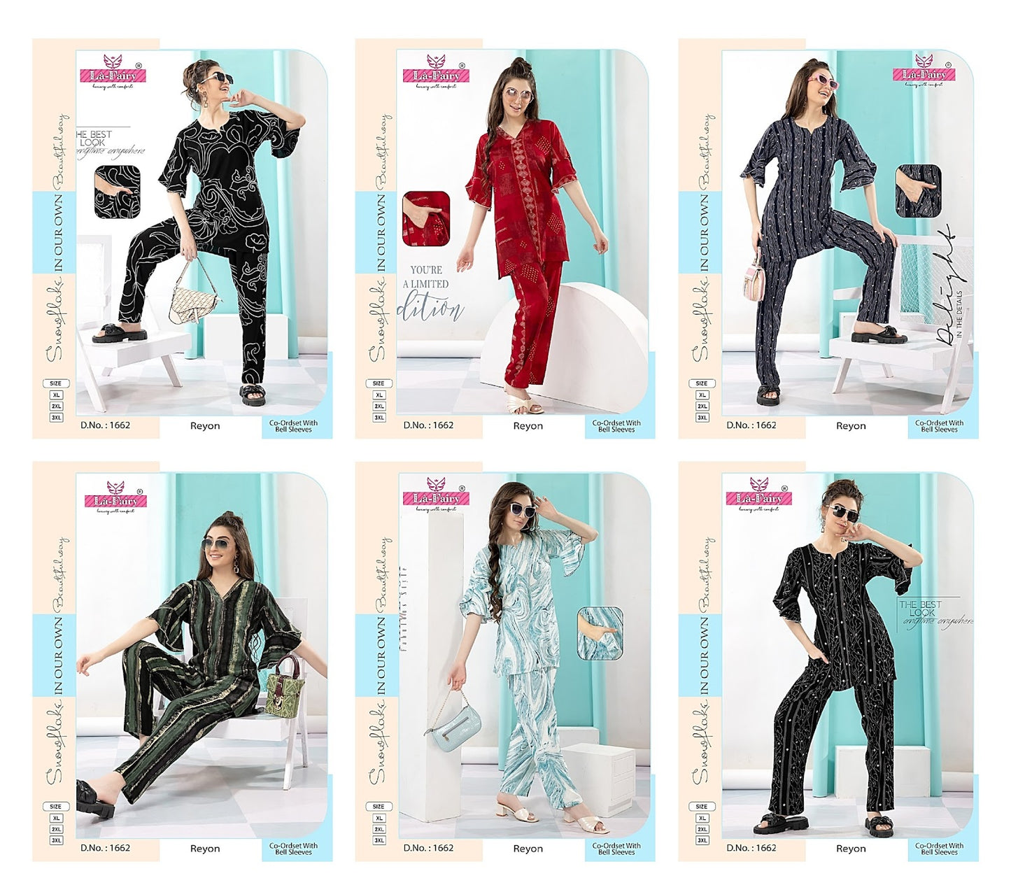 1662 La Fairy Rayon Co Ord Set Wholesaler Ahmedabad