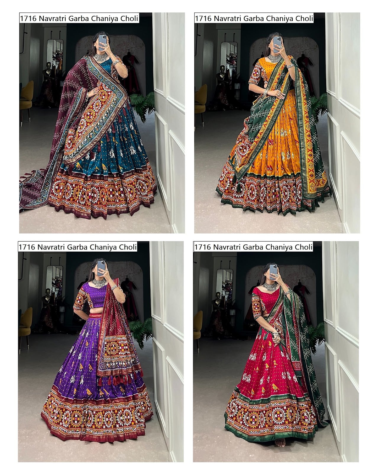 1716 Navratri Garba Tussar Silk Chaniya Choli Wholesaler Ahmedabad