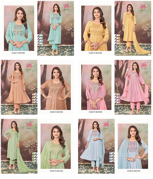1801-1806 Women Ethnics Soft Rayon Readymade Pant Style Suits Wholesale Price