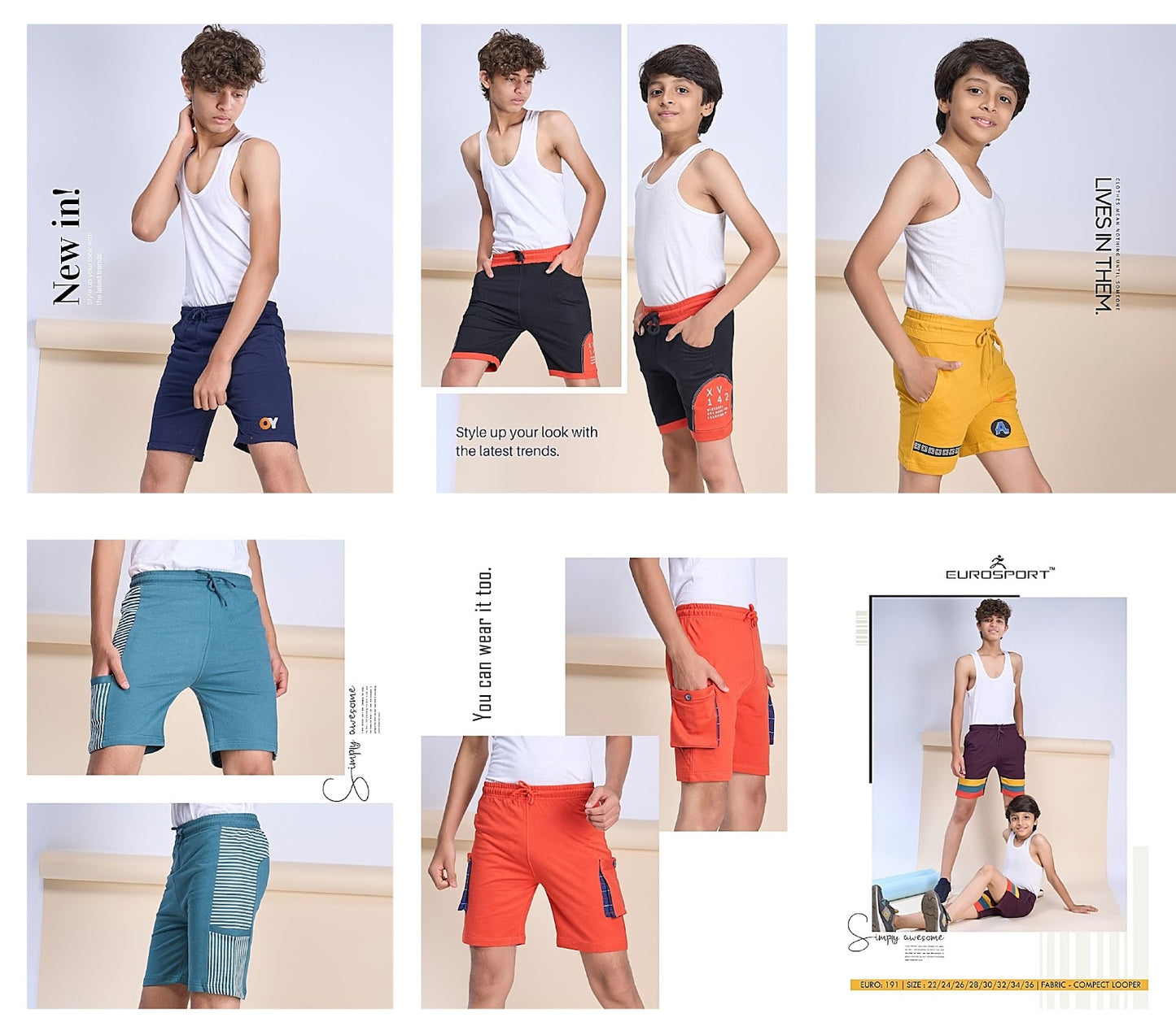 191 Eurosport Looper Boys Shorts Wholesale