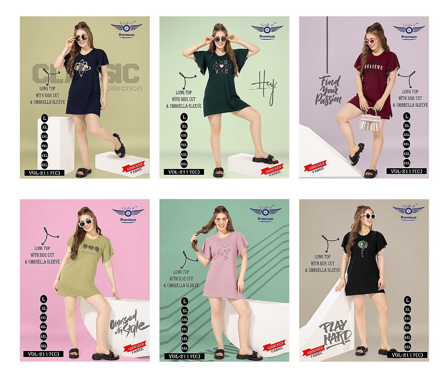 2117 C Grab It Sinker Designer Long Top Wholesaler Ahmedabad
