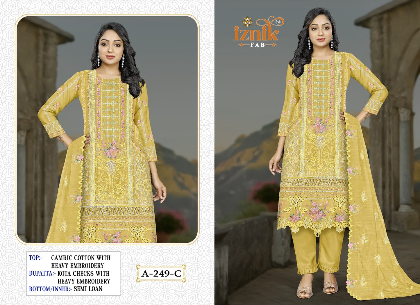 A 249 Iznik Cotton Pakistani Salwar Suits Manufacturer Ahmedabad