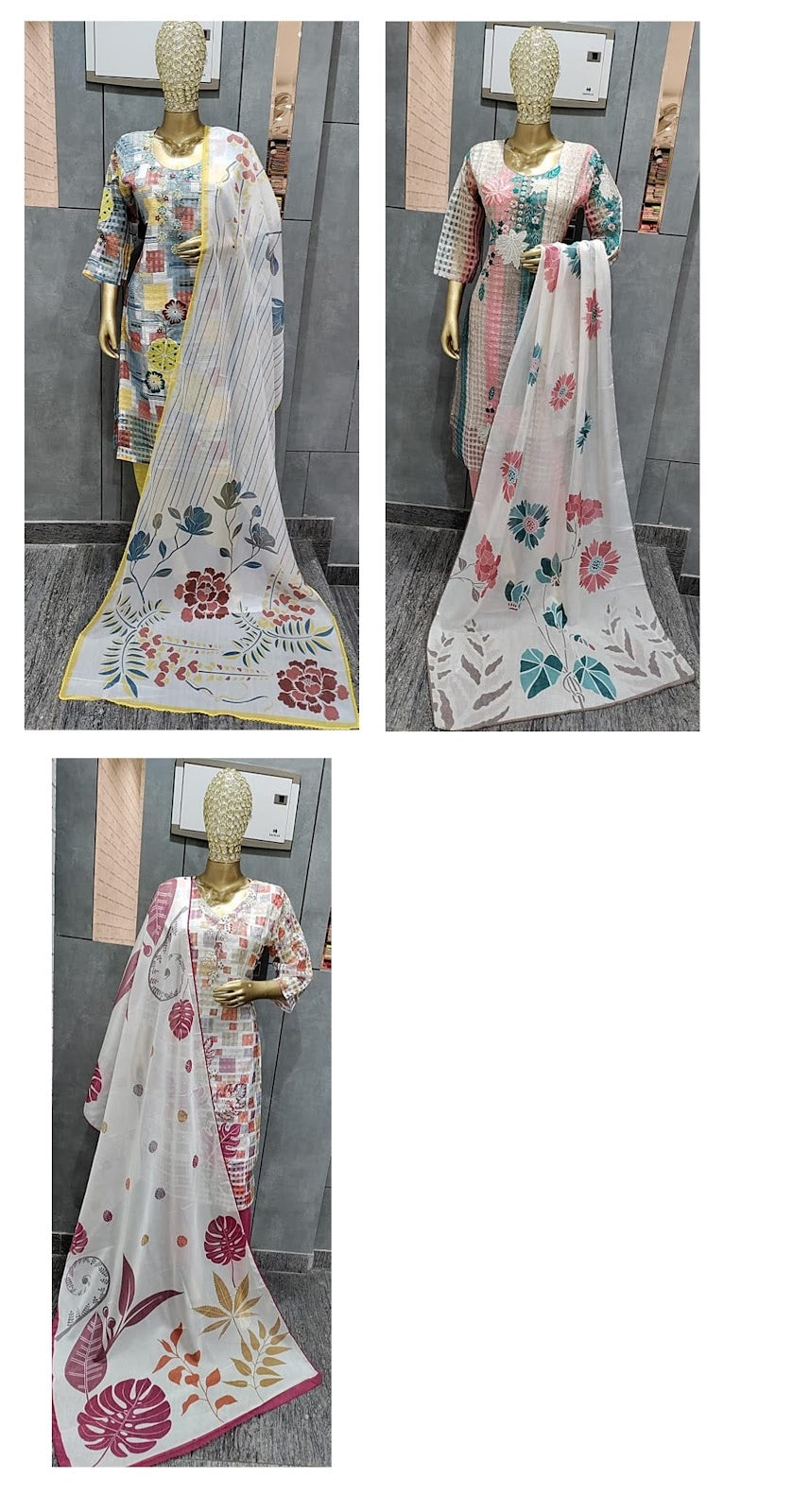 26-27-28 Amba Organza Readymade Pant Style Suits Supplier Ahmedabad