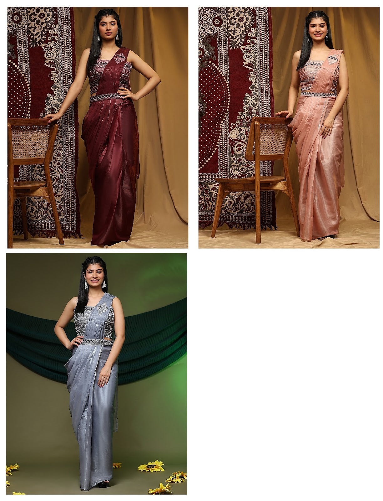 276 Amoha Organza Ready To Wear Saree Wholesaler India