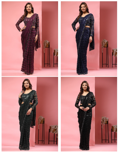 326 Amoha Georgette Ready To Wear Saree Exporter Gujarat