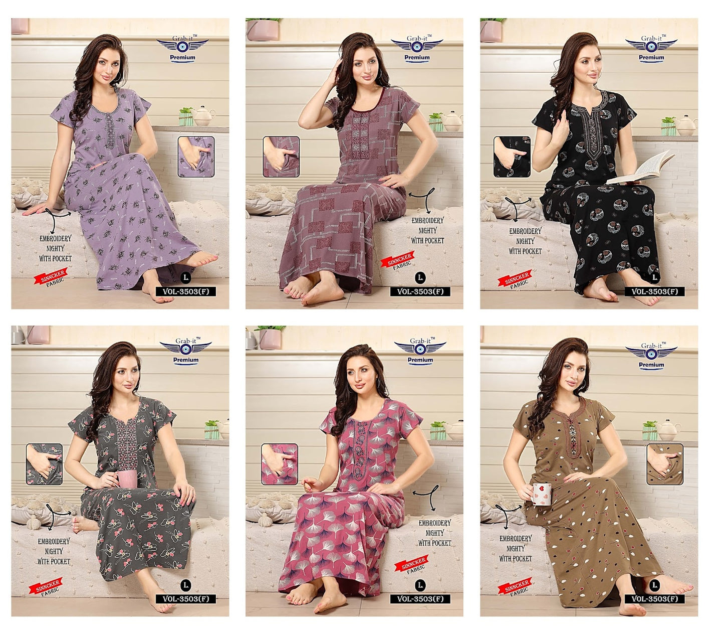 3503 F Grab It Sinker Night Gowns