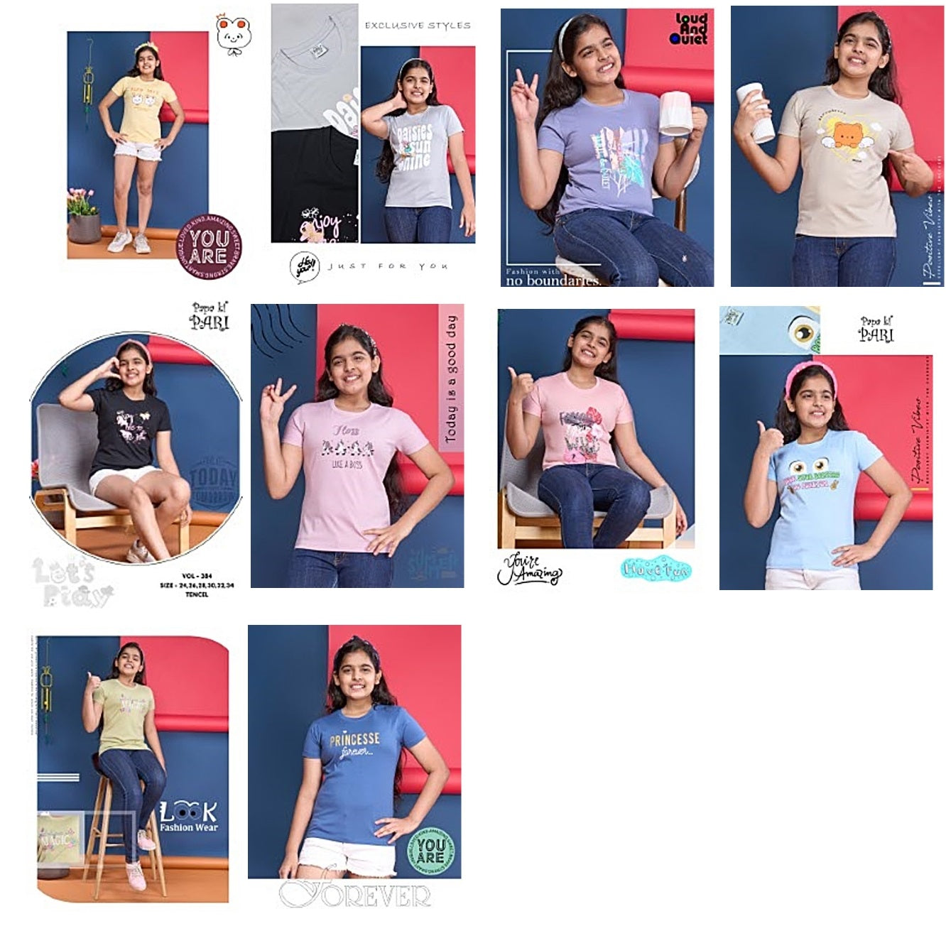 384 Papa Ki Pari Tencil Lycra Girls Tshirt