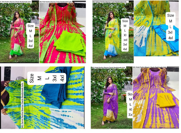 401 Pavitra Sharma Russian Silk Readymade Pant Style Suits Supplier India