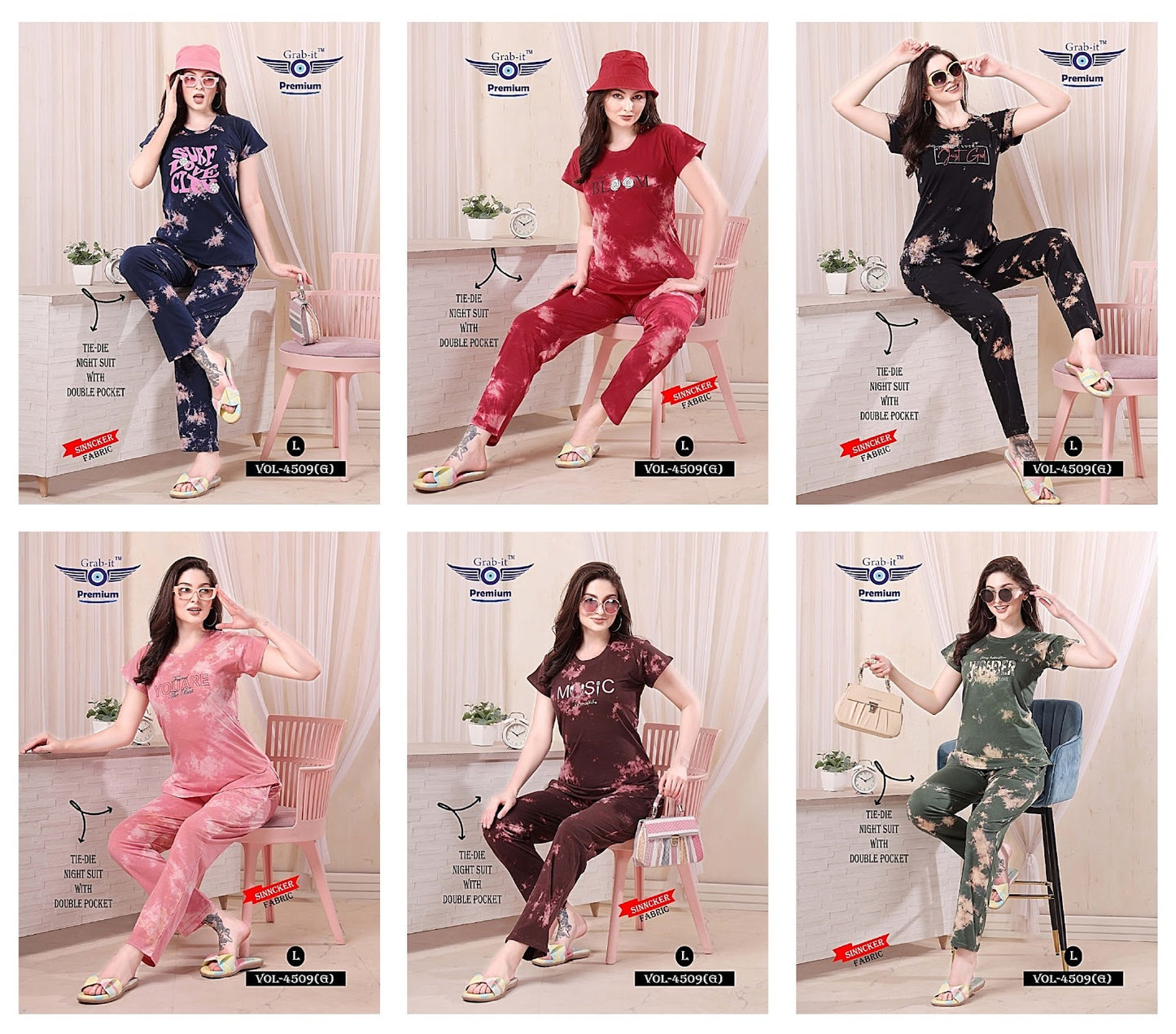 4509 G Grab It Sinker Pyjama Night Suits Exporter