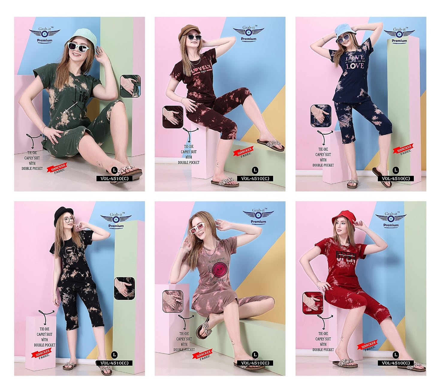 4510C Grab It Sincker Capri Night Suits Wholesaler Gujarat