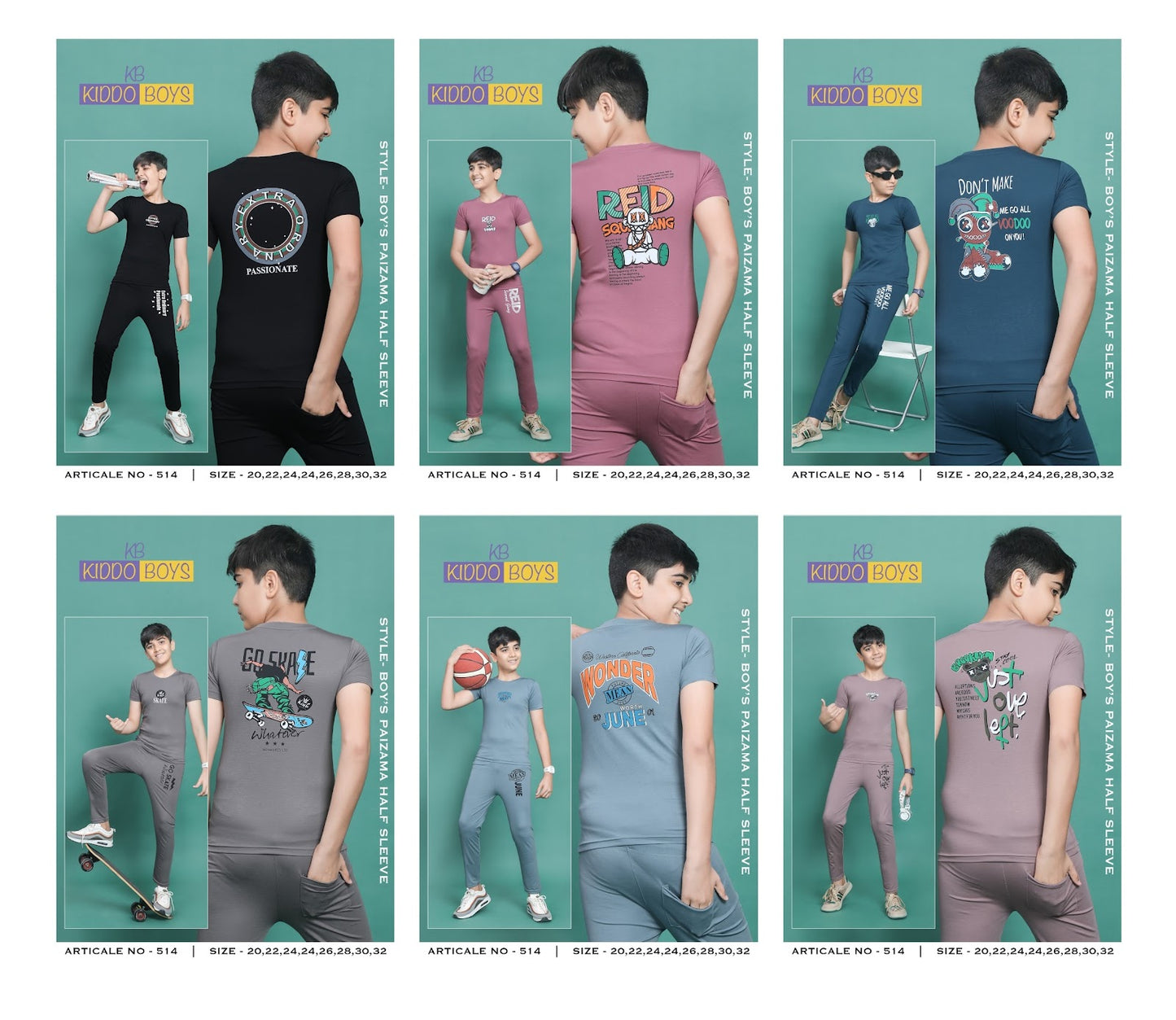 514 Kiddo Tencil Lycra Boys Co Ord Set Wholesaler Ahmedabad