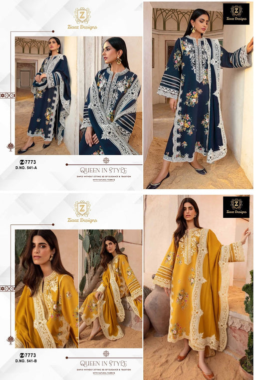 541 Ziaaz Designs Rayon Cotton Pakistani Salwar Suits Wholesaler India
