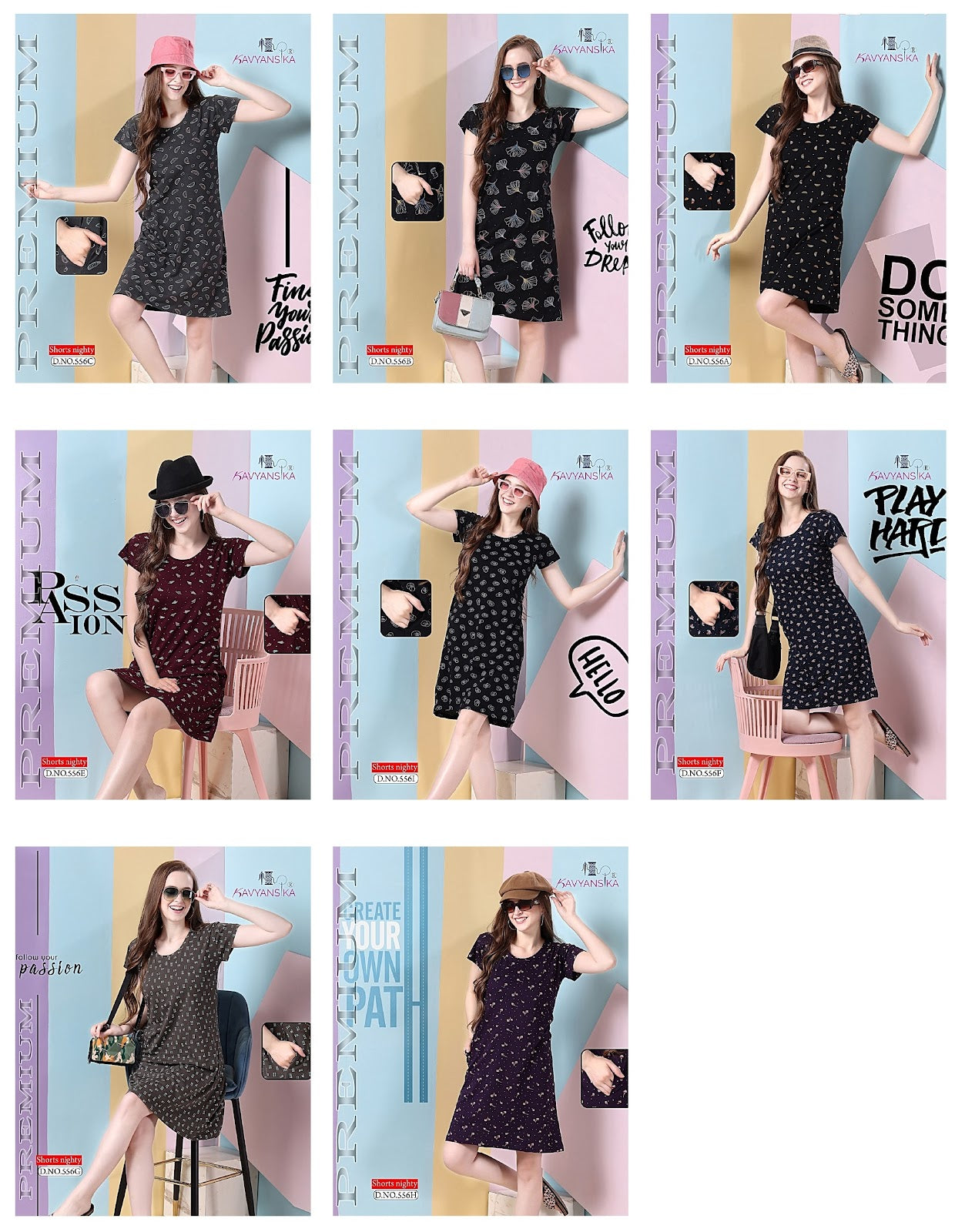 556 Kavyansika Hosiery Cotton Short Night Gown Supplier India