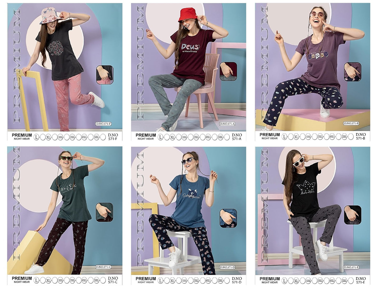 571 Kavyansika Hosiery Cotton Pyjama Night Suits Supplier Gujarat