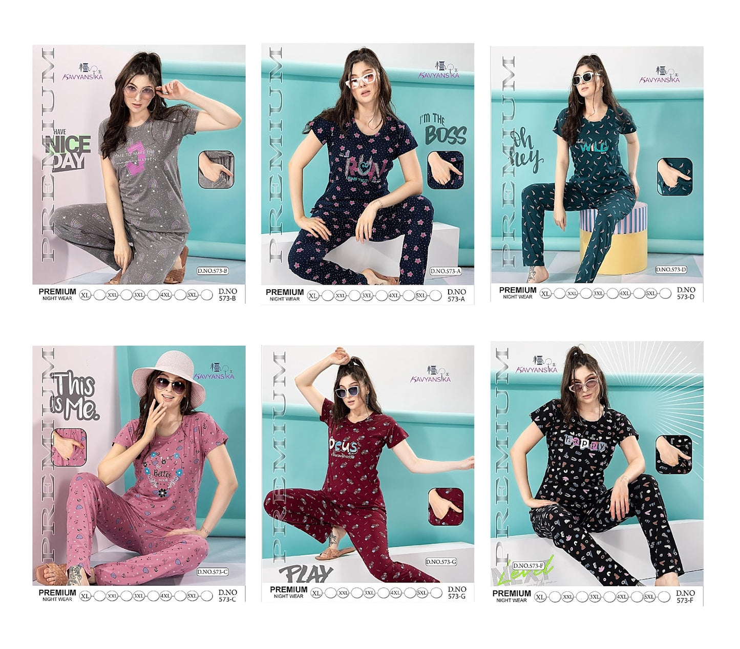 573 Kavyansika Hosiery Cotton Pyjama Night Suits Supplier India