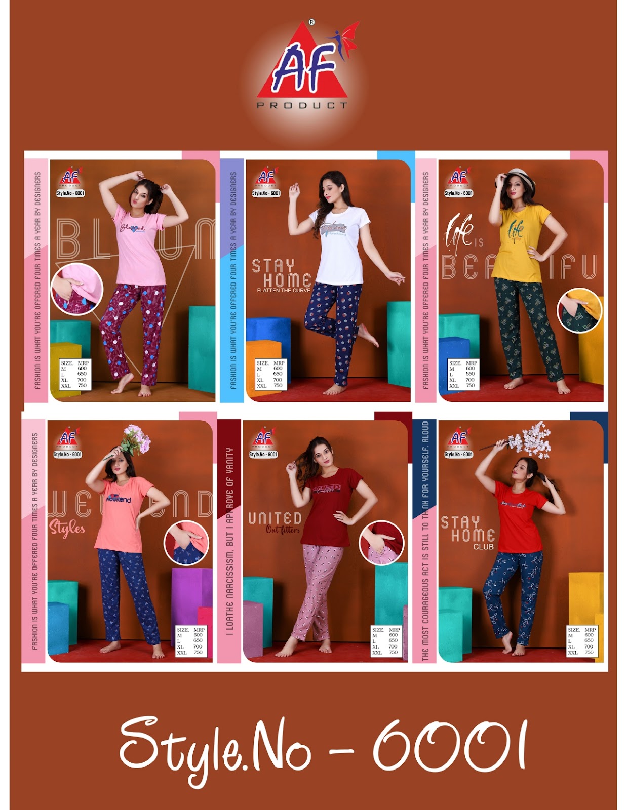 6001 Afdc 30 Count Pyjama Night Suits