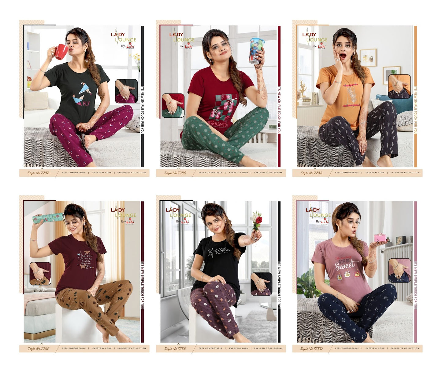 728 Lichi Hosiery Pyjama Night Suits Supplier