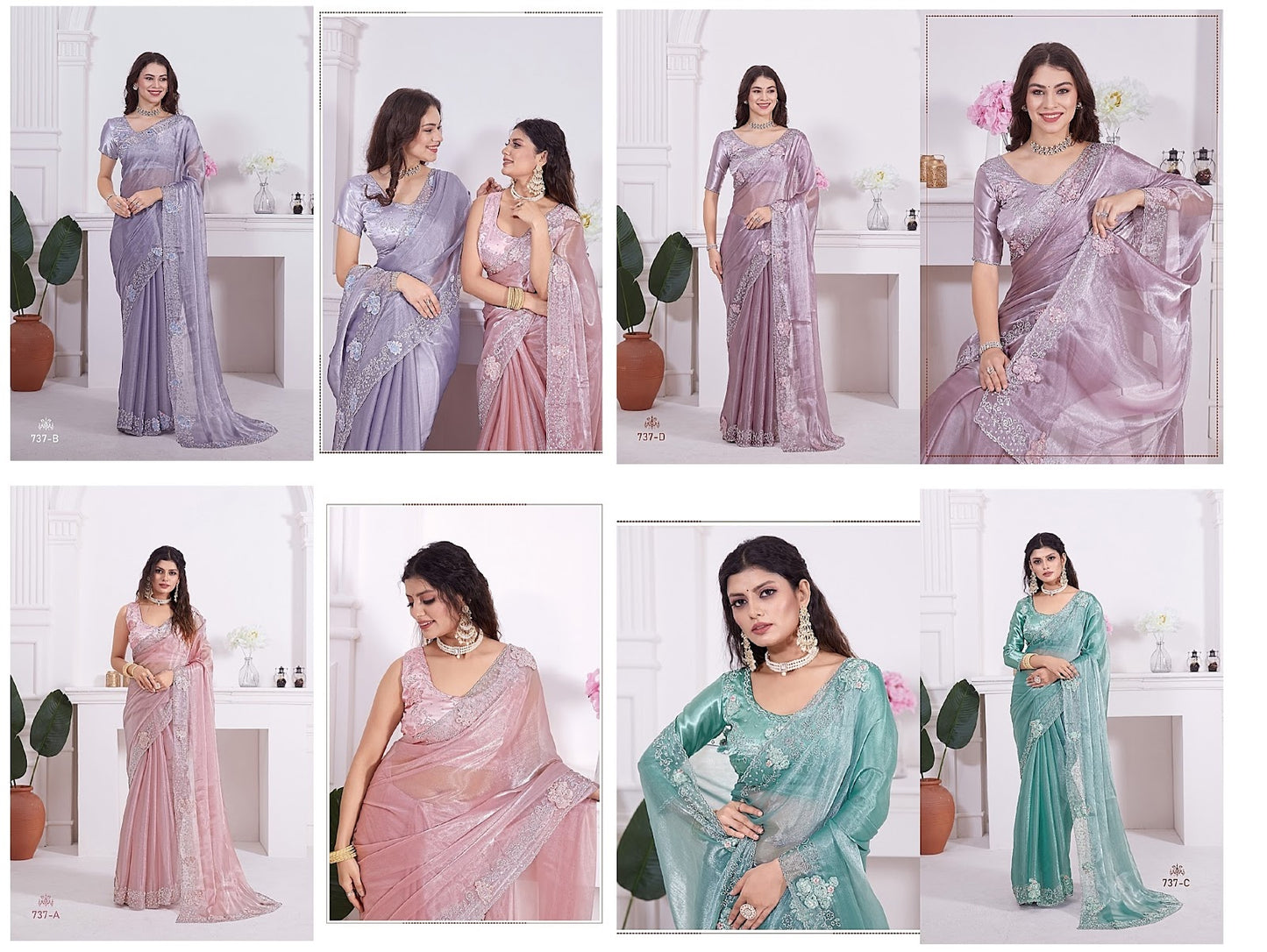 737 Light Mehek Burberry Sarees