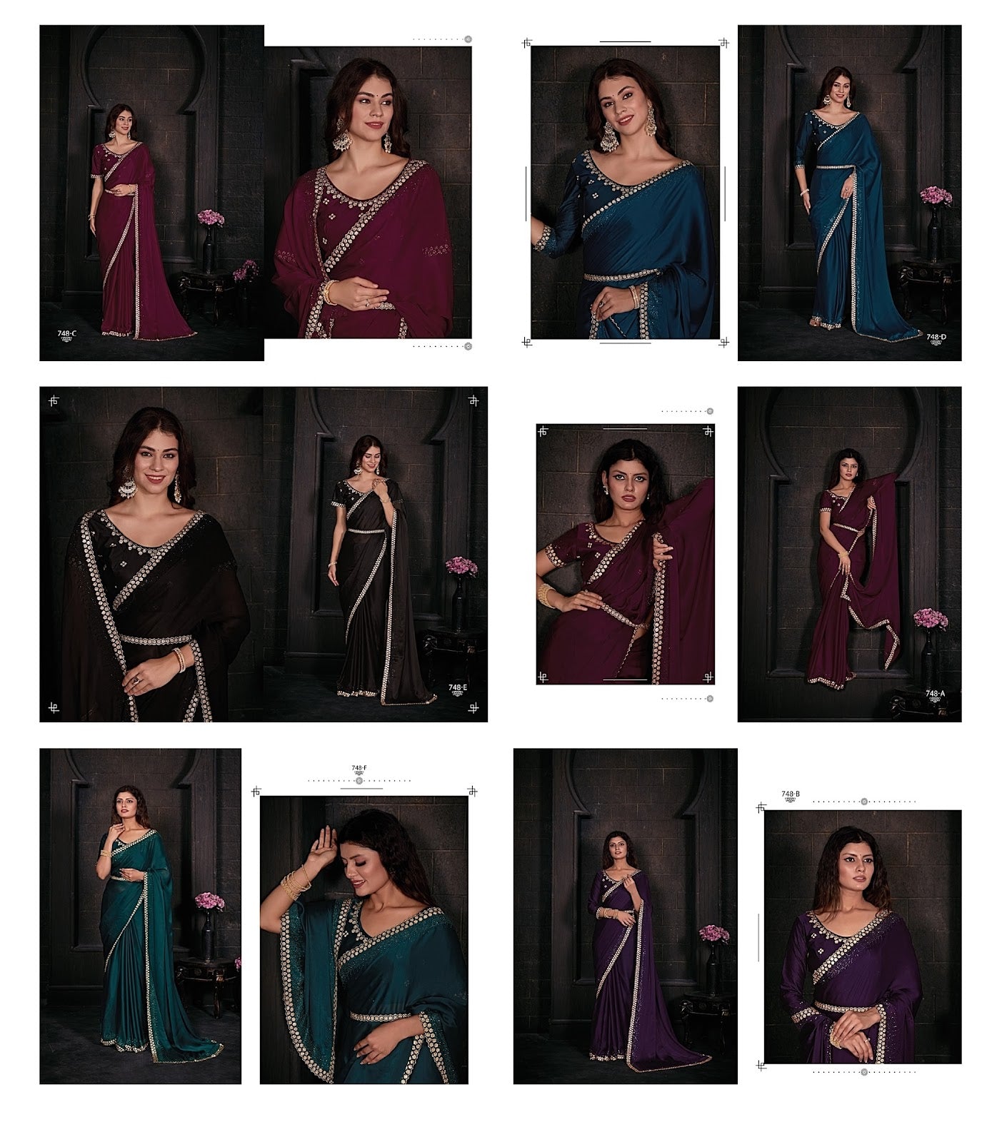 748 Mehek Satin Georgette Sarees
