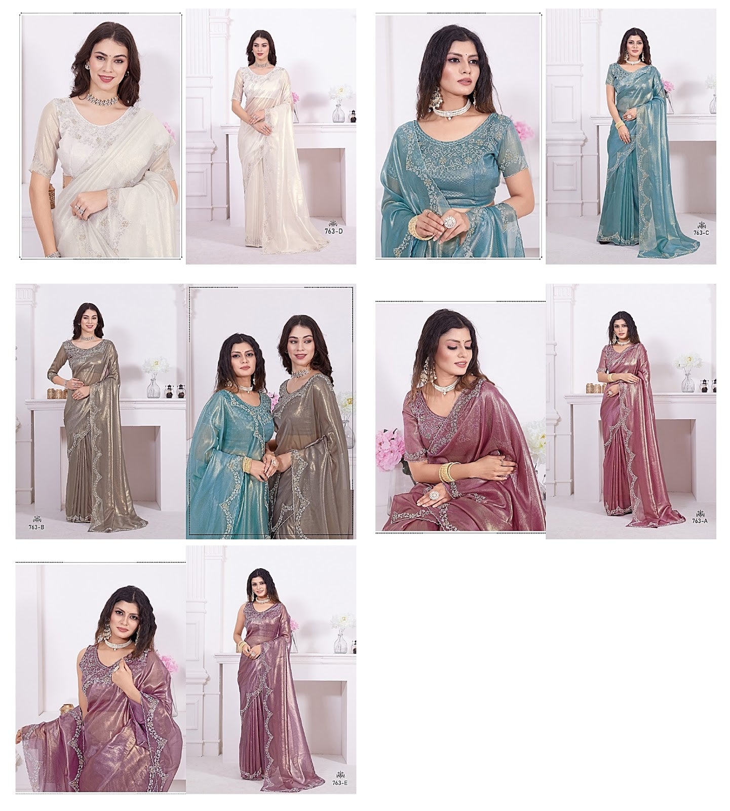 763 Mehek Net Coating Sarees