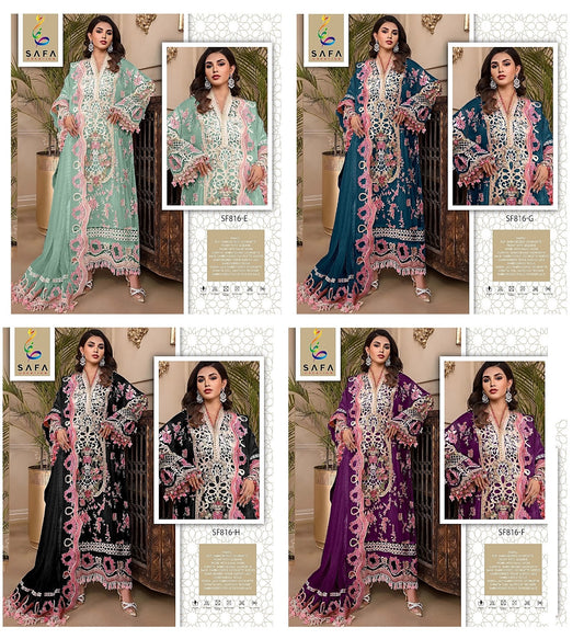 816New Colours Safa Creation Georgette Pakistani Salwar Suits