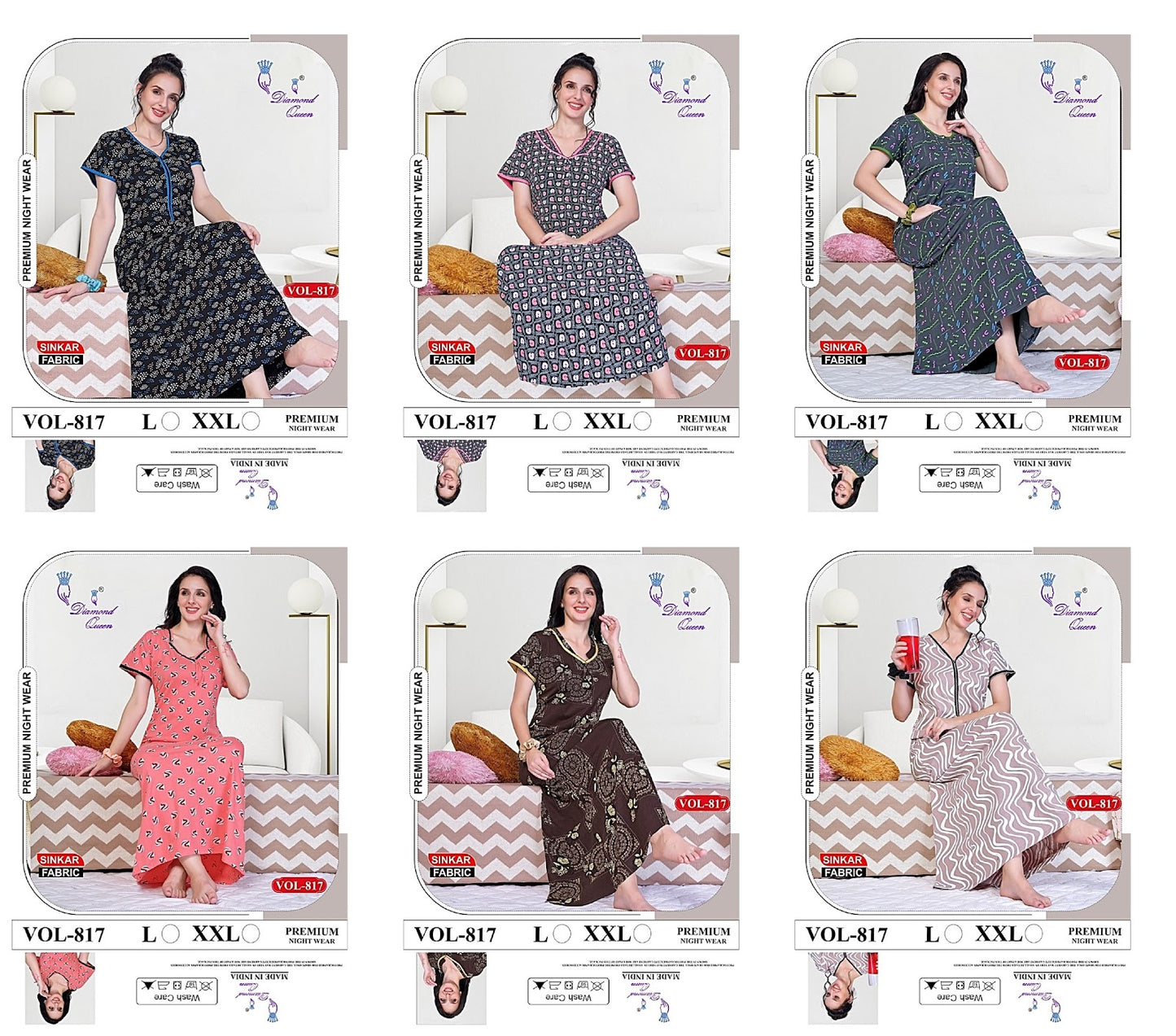 817 Diamond Queen Sinker Night Gowns Supplier Ahmedabad