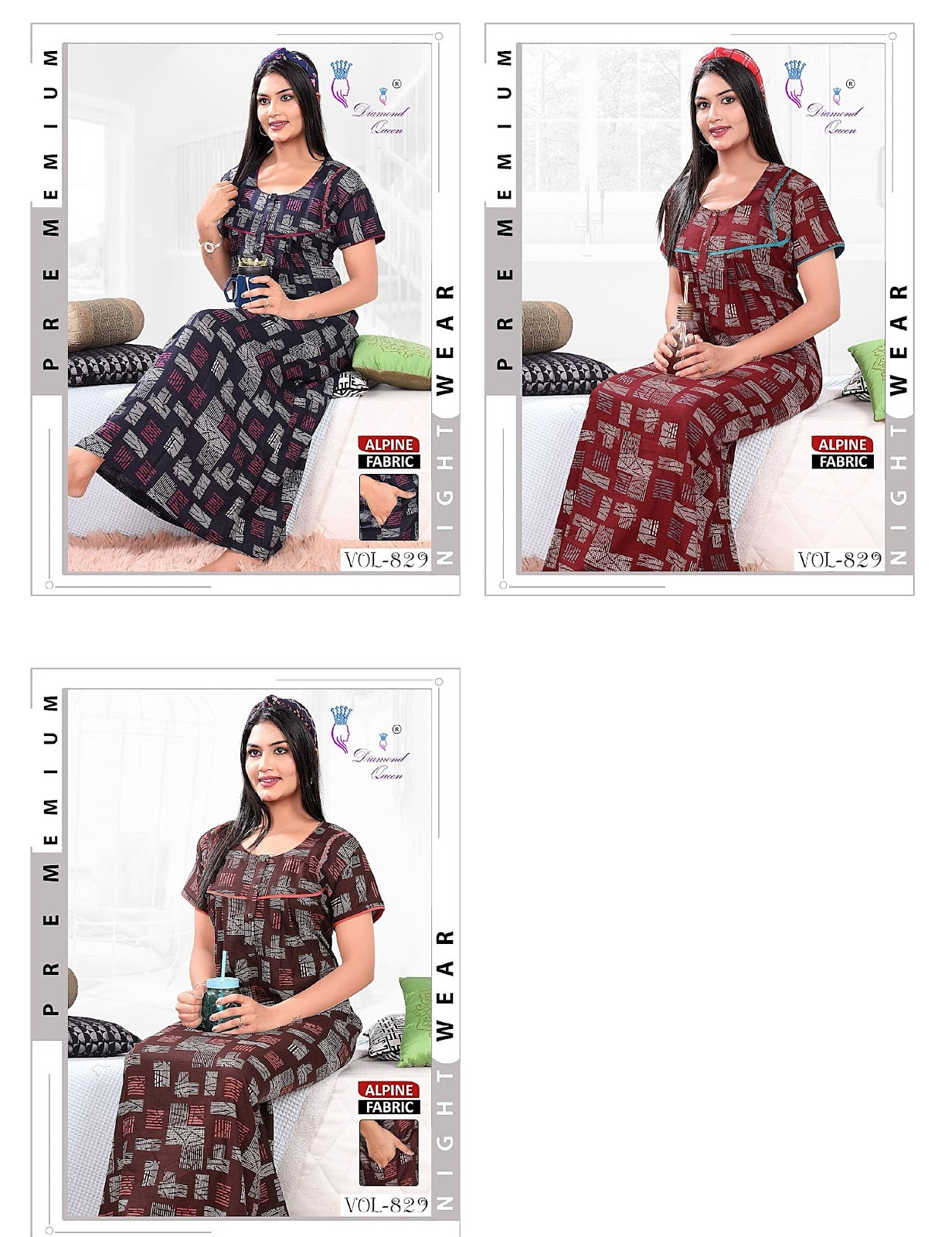 829 Diamond Queen Alpine Night Gowns Wholesale