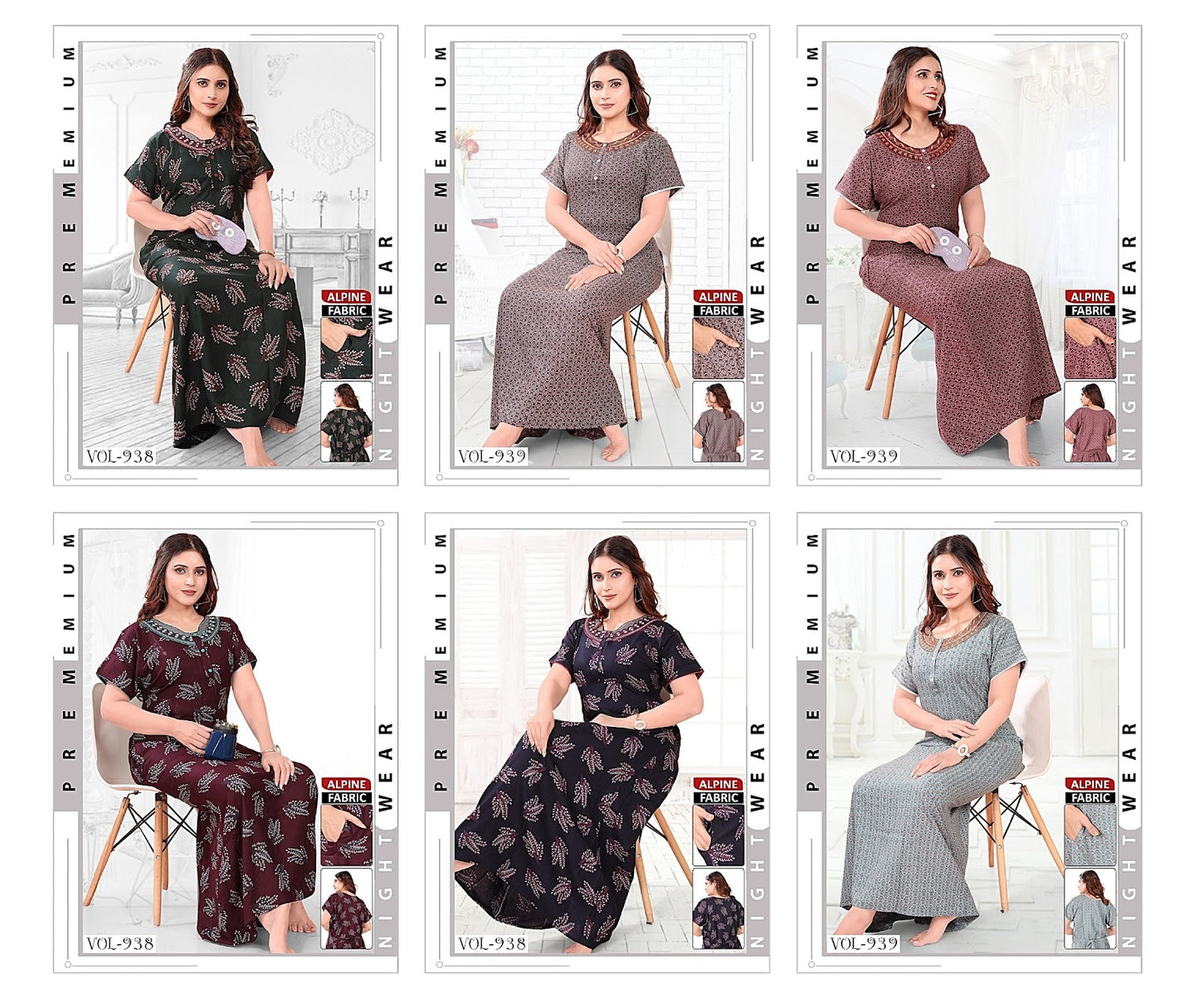 938-939 Diamond Queen Alpine Night Gowns Manufacturer Gujarat