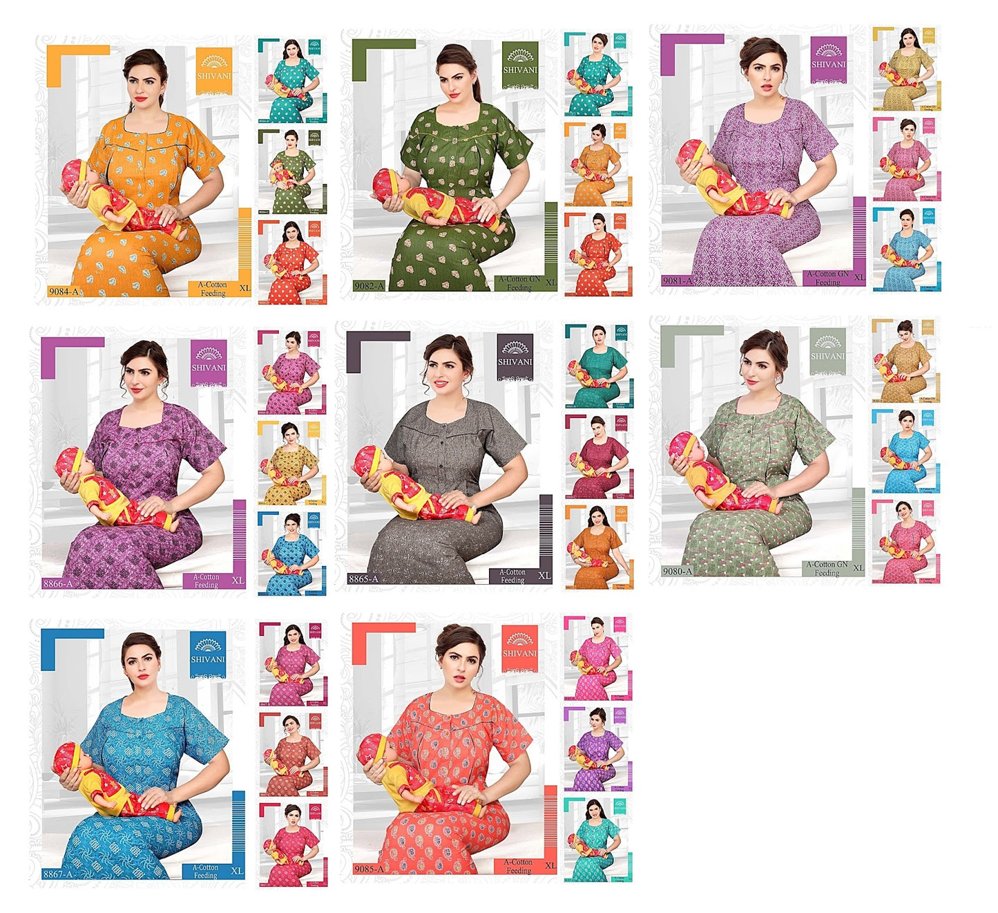 A Cotton Shivani Feeding Night Gown Wholesaler