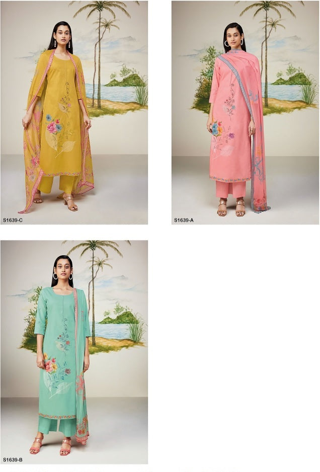 Rekha 1639 Ganga Cotton Plazzo Style Suits Supplier Ahmedabad