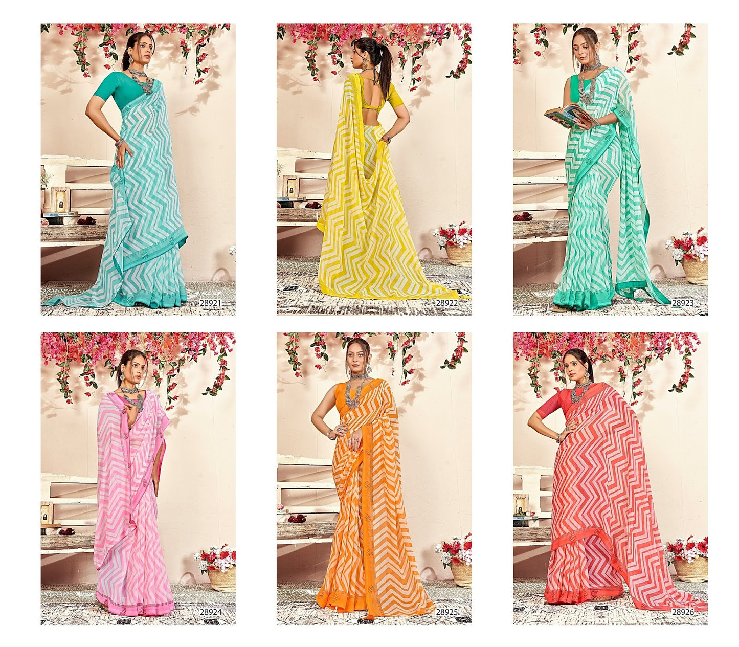 Abhinaya Vallabhi Prints Georgette Sarees Wholesale Price