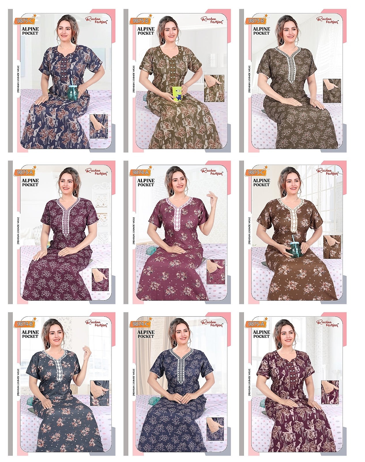 Alpine 170624 Ruchee Fashion Night Gowns Supplier