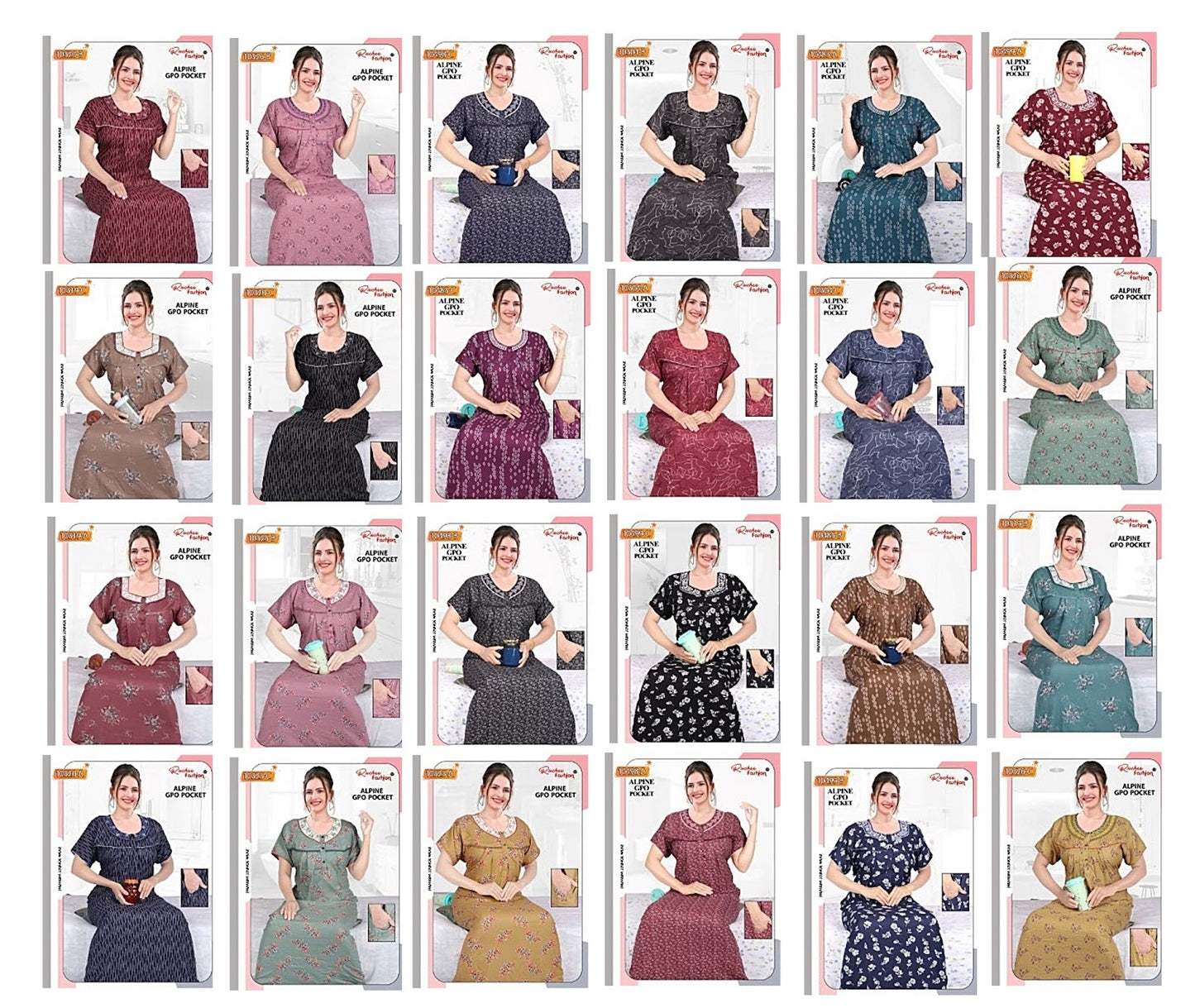 Alpine 240824 Ruchee Fashion Night Gowns Exporter Ahmedabad