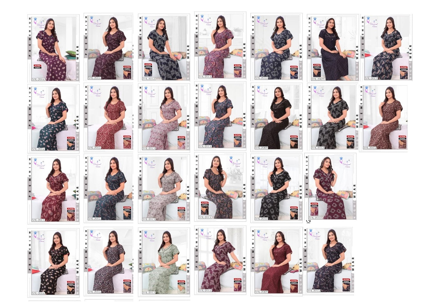 Alpine 251024 Diamond Queen Cotton Night Gowns Wholesaler India