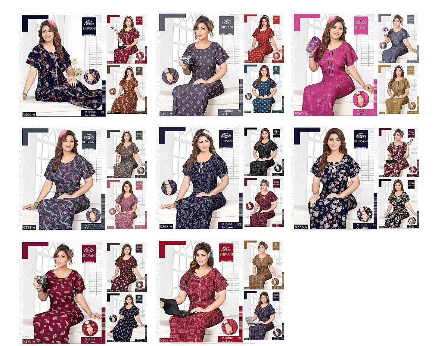 Alpine A Line Shivani Night Gowns Wholesaler