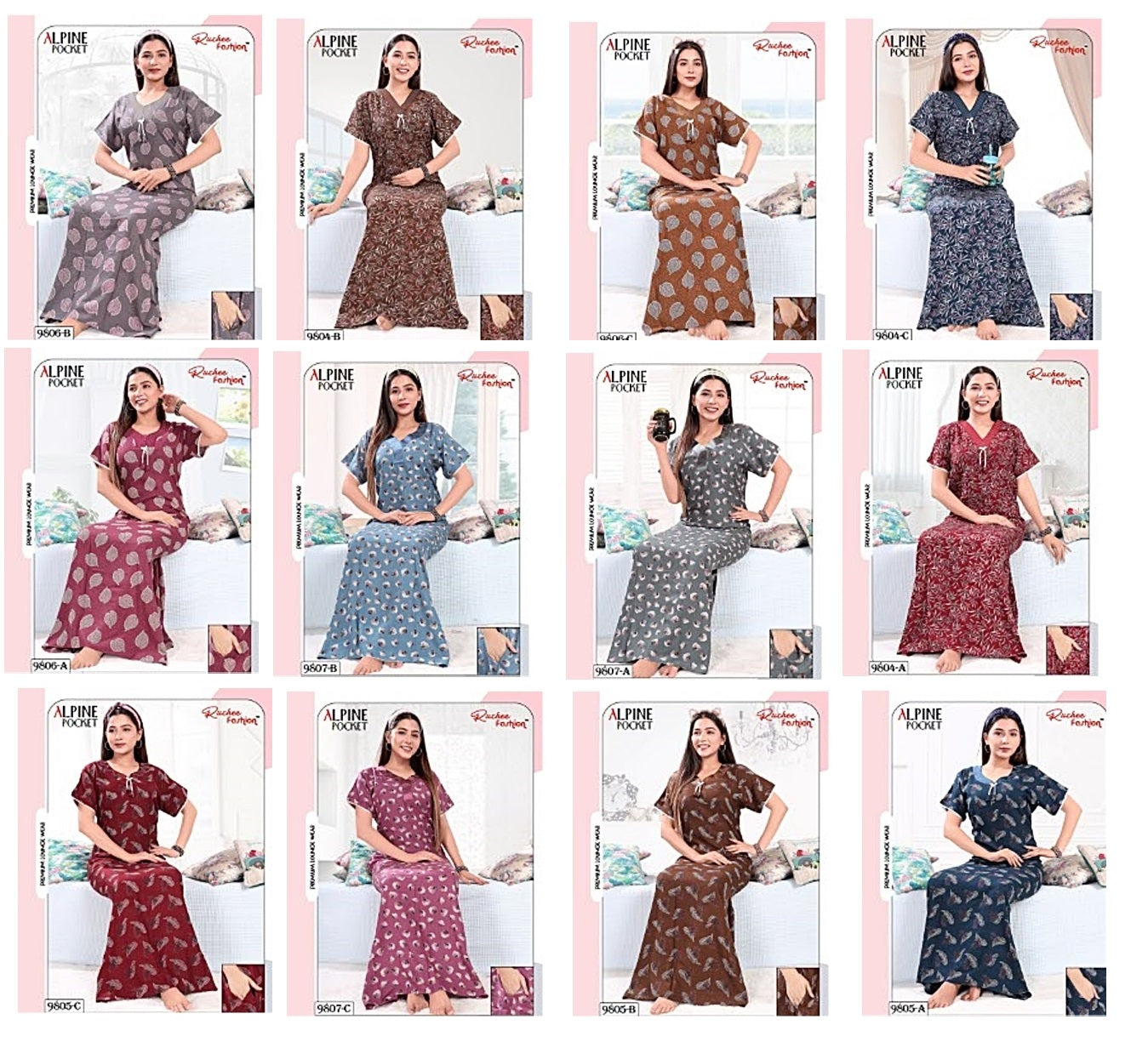 Alpine B130624 Ruchee Fashion Night Gowns Exporter Gujarat