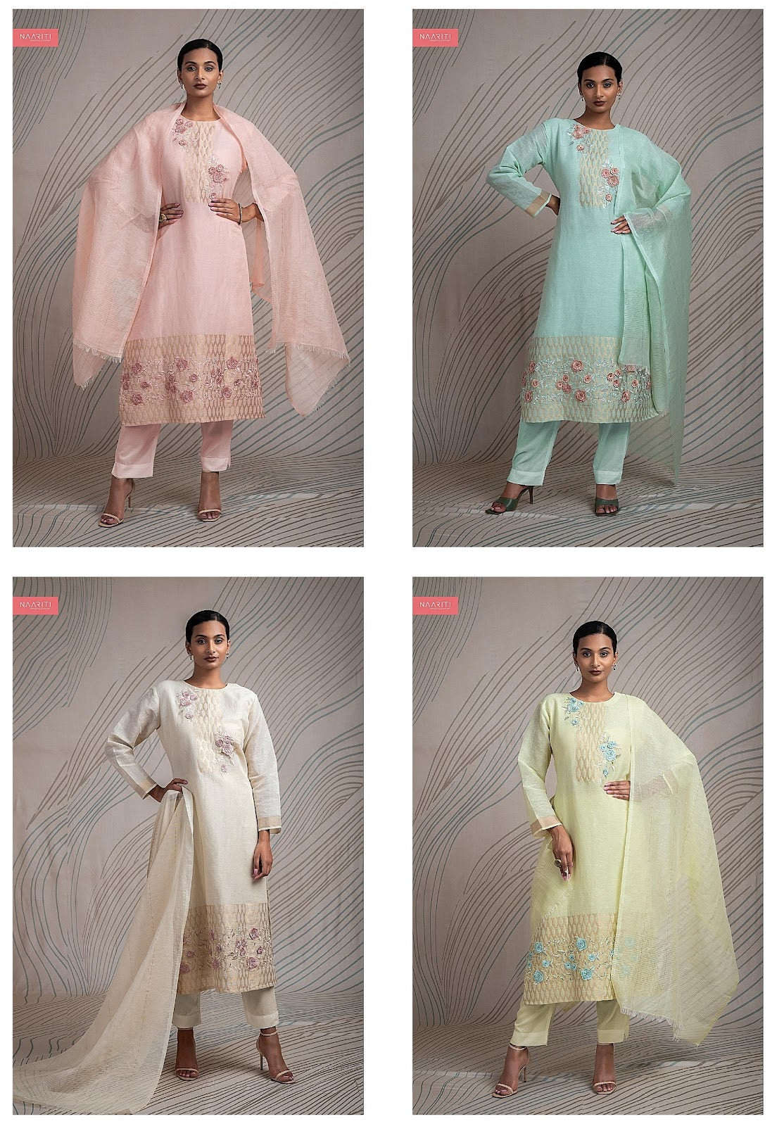 Anshara Naariti Organic Pant Style Suits Wholesale Rate