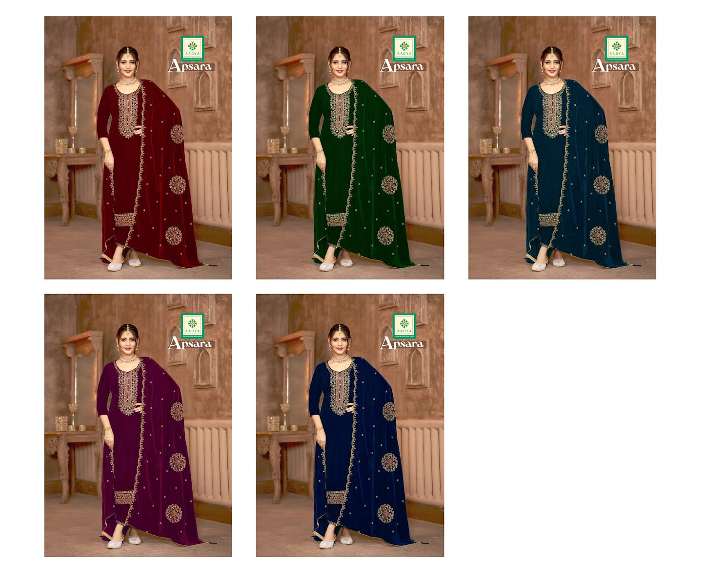 Apsara Aadya Velvet Suits Wholesaler