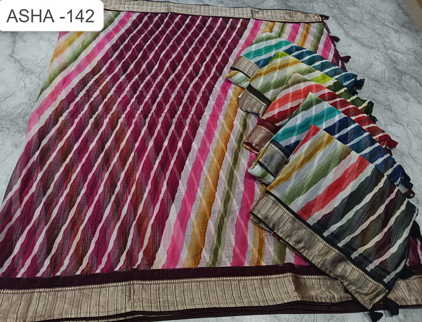 Asha 142 Kalpveli Nilgiri Chiffon Sarees Exporter