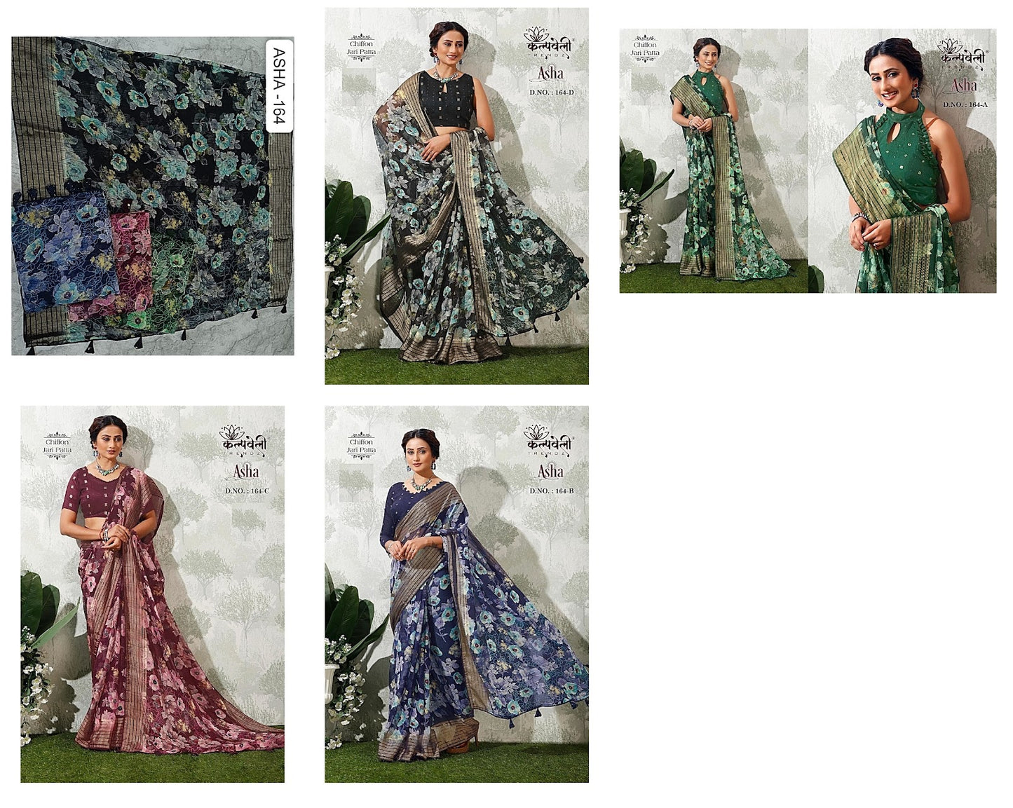 Asha 164 Kalpveli Chiffon Sarees Supplier