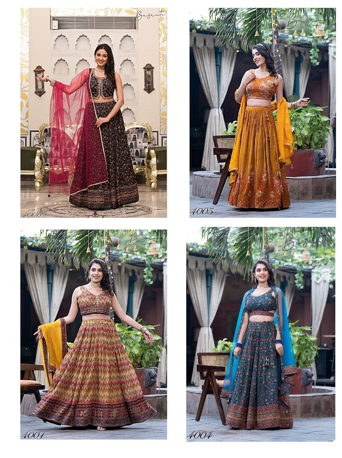 Basanti Vol 4 Virasat Chinon Readymade Lehenga Choli Manufacturer Ahmedabad
