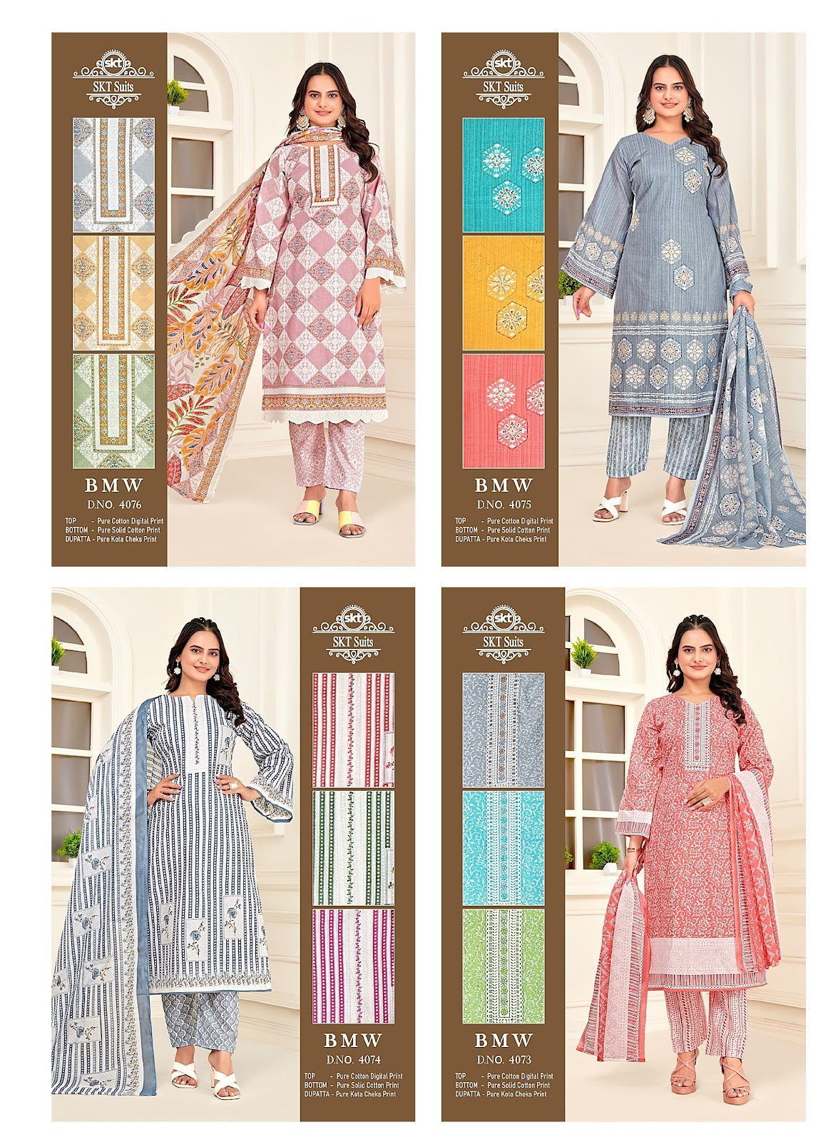 Bmw 1608 Skt Cotton Pant Style Suits Wholesaler India